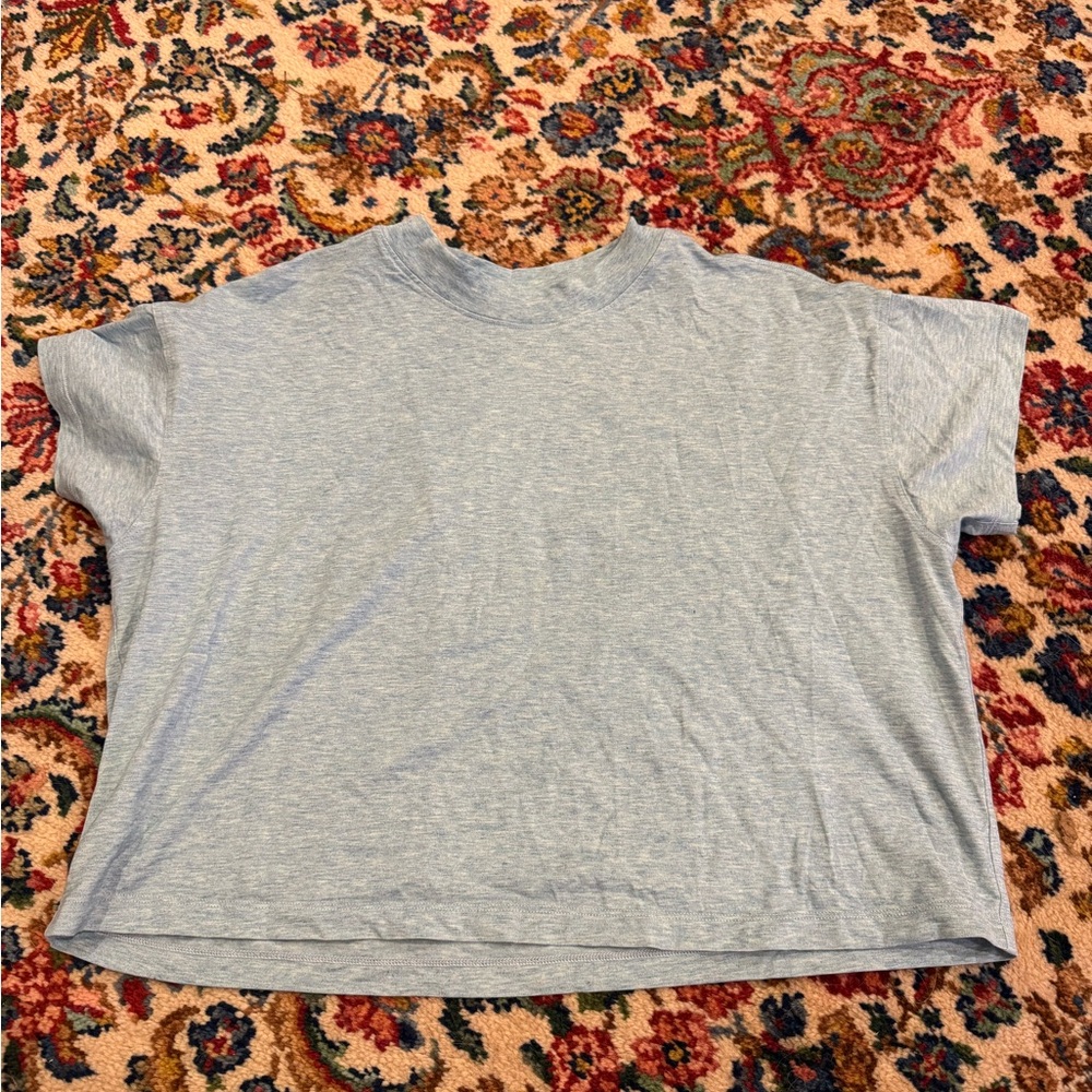 Lululemon Cropped Cotton High Neck Tee